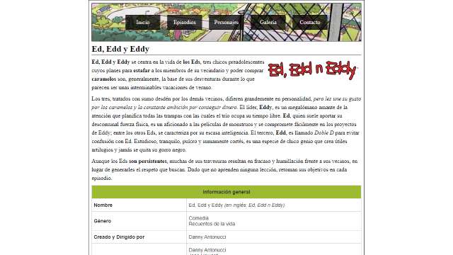 Página de inicio del sitio web